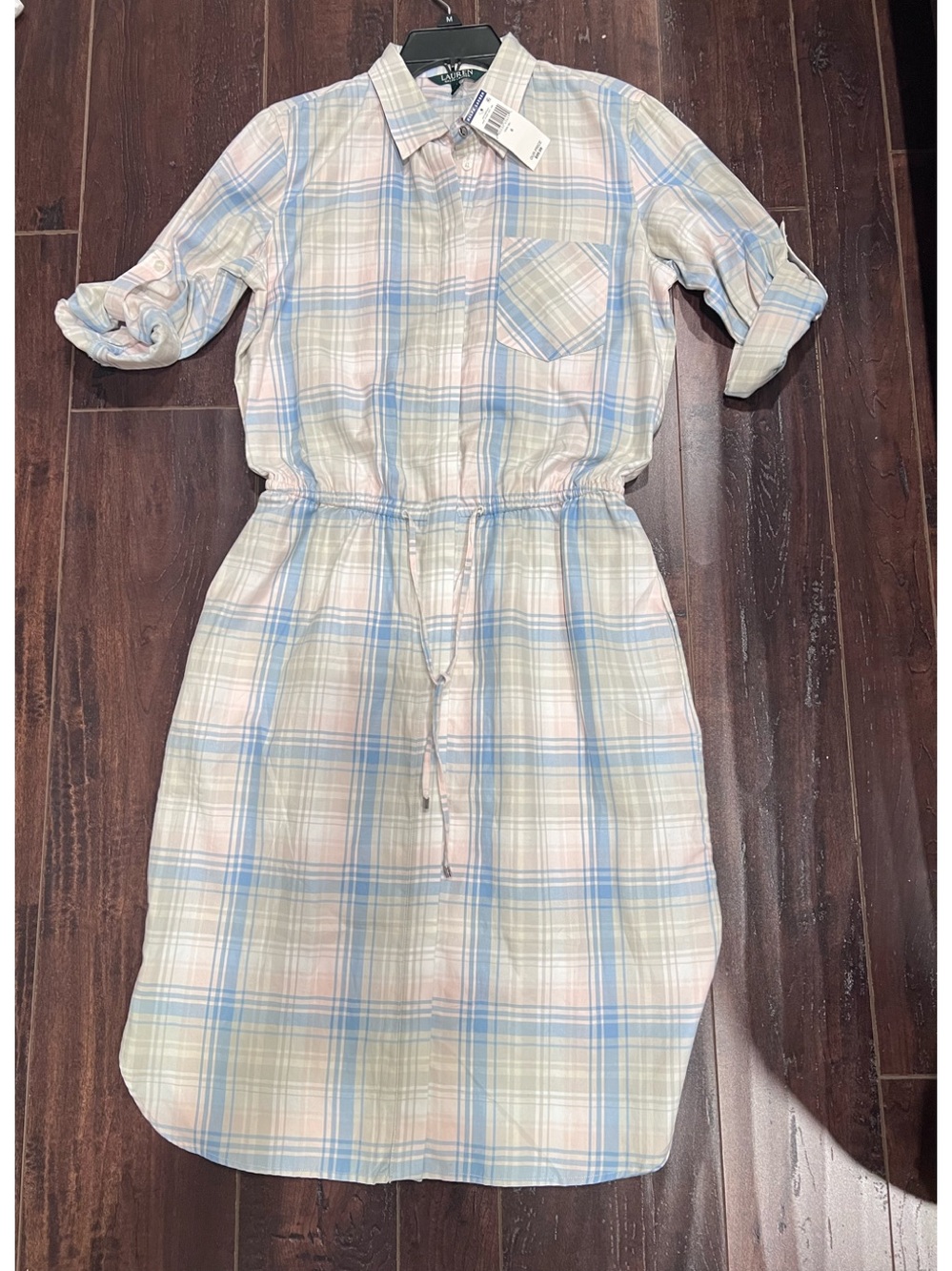 Ralph Lauren Pink and Light Blue Plaid Button-Up Shirt